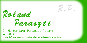 roland paraszti business card